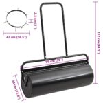 Rouleau à gazon de jardin et colliers d'aérateur 63 L fer acier – Image 7