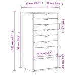 Armoire roulante avec tiroirs MOSS noir bois de pin solide – Image 8