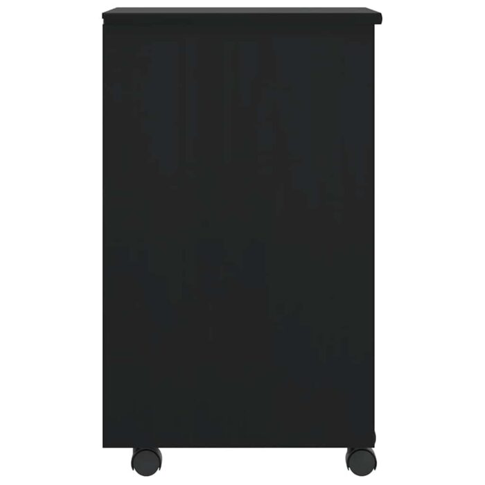 Armoire roulante avec tiroirs MOSS noir bois de pin solide – Image 3