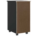 Armoire roulante avec tiroirs MOSS noir bois de pin solide – Image 4