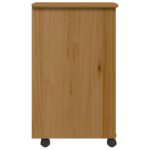 Armoire roulante avec tiroirs MOSS bois de pin marron miel – Image 3
