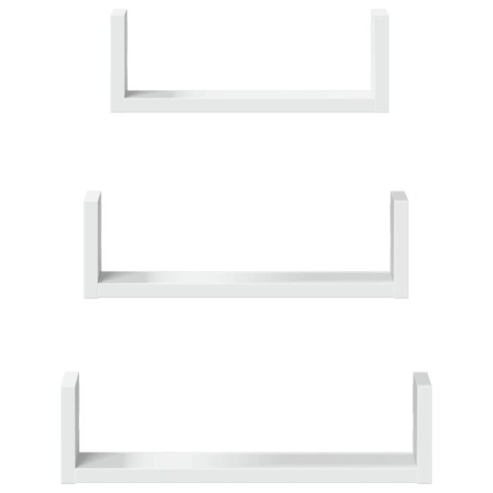 Étagères murales 3 pcs blanc bois d'ingénierie – Image 2
