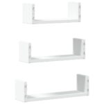 Étagères murales 3 pcs blanc bois d'ingénierie – Image 4