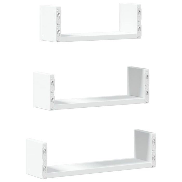 Étagères murales 3 pcs blanc bois d'ingénierie – Image 4