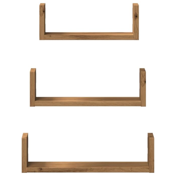 Étagères murales 3 pcs chêne artisanal bois d'ingénierie – Image 2