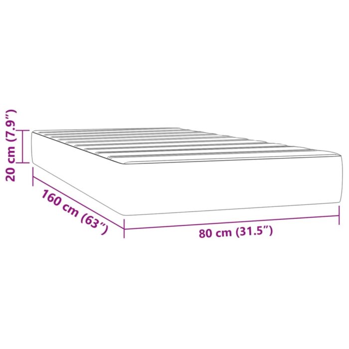 Matelas à ressorts ensachés pour enfants crème 80x160 cm tissu – Image 5