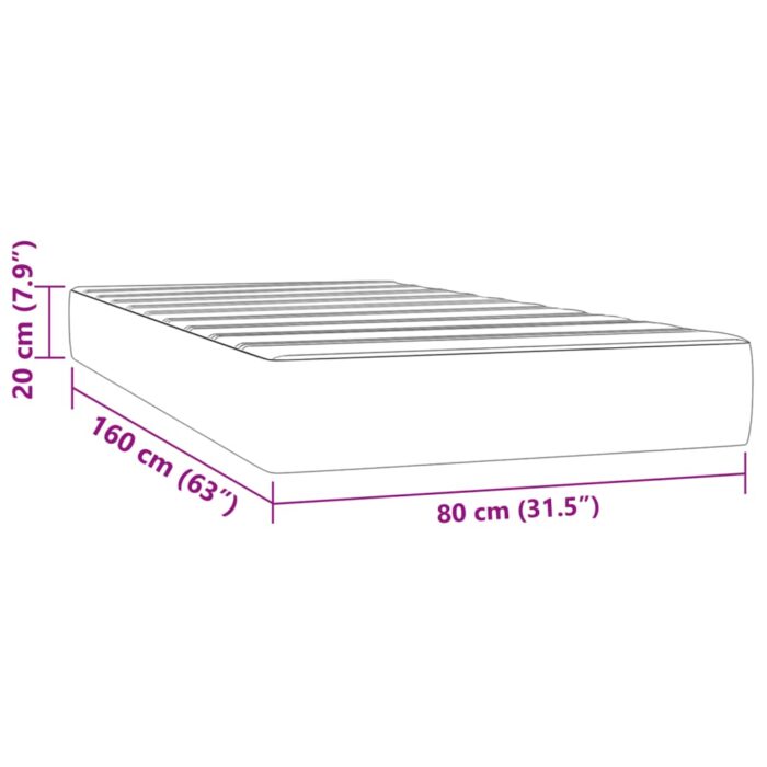 Matelas à ressorts ensachés pour enfants 80x160 cm velours – Image 5