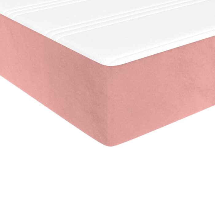 Matelas à ressorts ensachés pour enfants rose 80x160 cm velours – Image 3