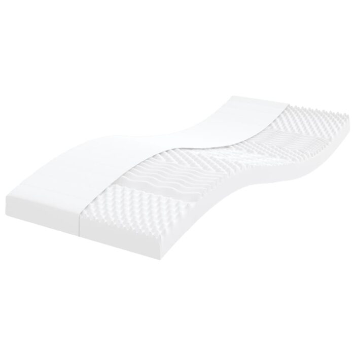 Matelas en mousse enfants blanc 80x160 cm 7 zones dureté 20 ILD – Image 1