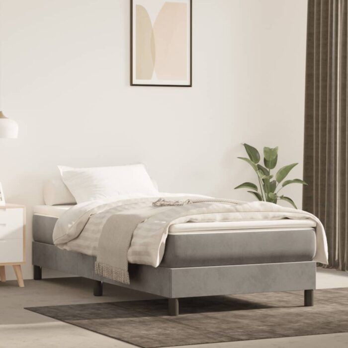 Matelas de lit à ressorts ensachés 90x210x20 cm velours – Image 1