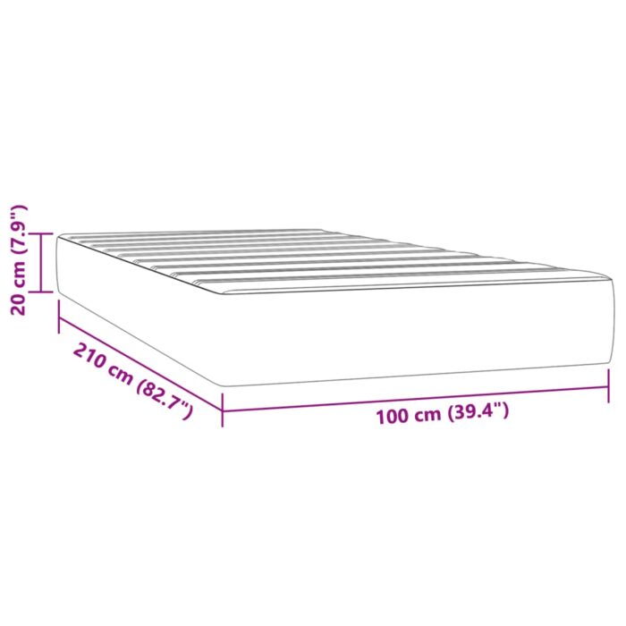 Matelas de lit à ressorts ensachés 100x210x20 cm velours – Image 5