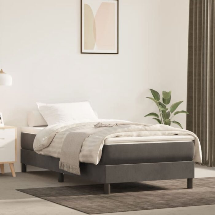 Matelas de lit à ressorts ensachés 100x210x20 cm velours – Image 1