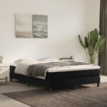 Matelas de lit à ressorts ensachés noir 120x210x20 cm velours