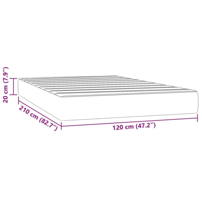 Matelas de lit à ressorts ensachés 120x210x20 cm velours – Image 5