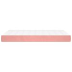 Matelas de lit à ressorts ensachés rose 120x210x20 cm velours – Image 2