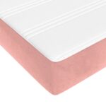 Matelas de lit à ressorts ensachés rose 120x210x20 cm velours – Image 3