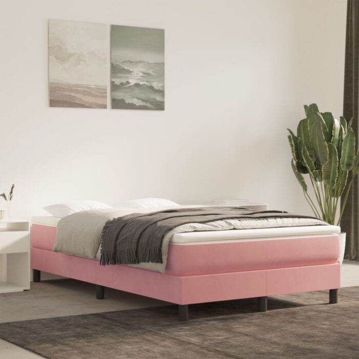 VXL8721158368508_m_en_hd_1.jpg Matelas de lit à ressorts ensachés rose 120x210x20 cm velours – Image 1