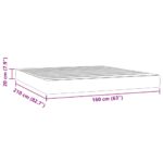 Matelas de lit à ressorts ensachés rose 160x210x20 cm velours – Image 5