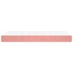 Matelas de lit à ressorts ensachés rose 80x220x20 cm velours – Image 2