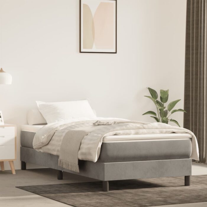Matelas de lit à ressorts ensachés 90x220x20 cm velours – Image 1