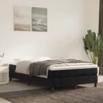 Matelas de lit à ressorts ensachés noir 120x220x20 cm velours