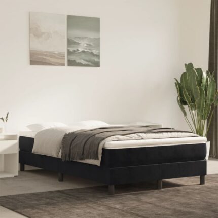 Matelas de lit à ressorts ensachés noir 120x220x20 cm velours