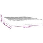 Matelas de lit à ressorts ensachés 140x220x20 cm velours – Image 5