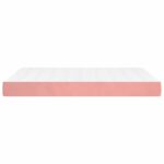 Matelas de lit à ressorts ensachés rose 140x220x20 cm velours – Image 2