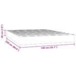 Matelas de lit à ressorts ensachés rose 140x220x20 cm velours – Image 5