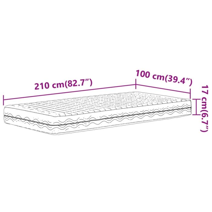 Matelas en mousse blanc 100x210 cm dureté H2 H3 – Image 8