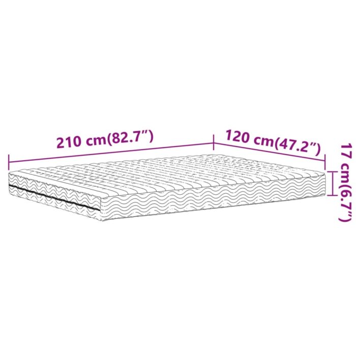 Matelas en mousse blanc 120x210 cm dureté H2 H3 – Image 8