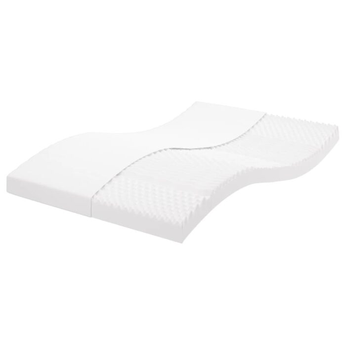 Matelas en mousse blanc 120x210 cm 7 zones dureté 20 ILD – Image 1