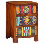 Table de chevet 40x40x60 cm bois d'acacia massif