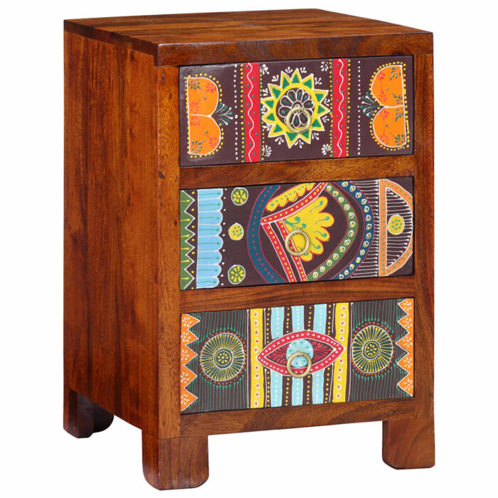 Table de chevet 40x40x60 cm bois d'acacia massif – Image 1