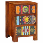 Table de chevet 40x40x60 cm bois d'acacia massif – Image 10