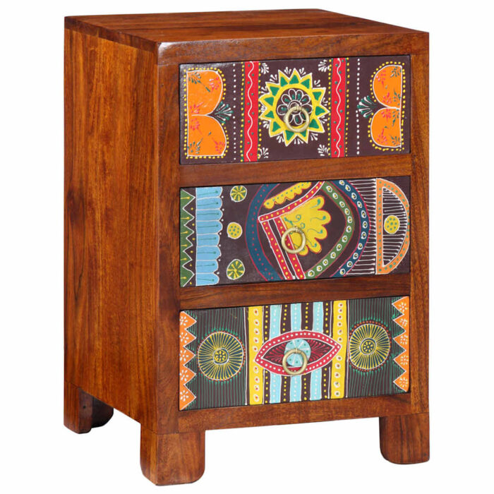 Table de chevet 40x40x60 cm bois d'acacia massif – Image 9