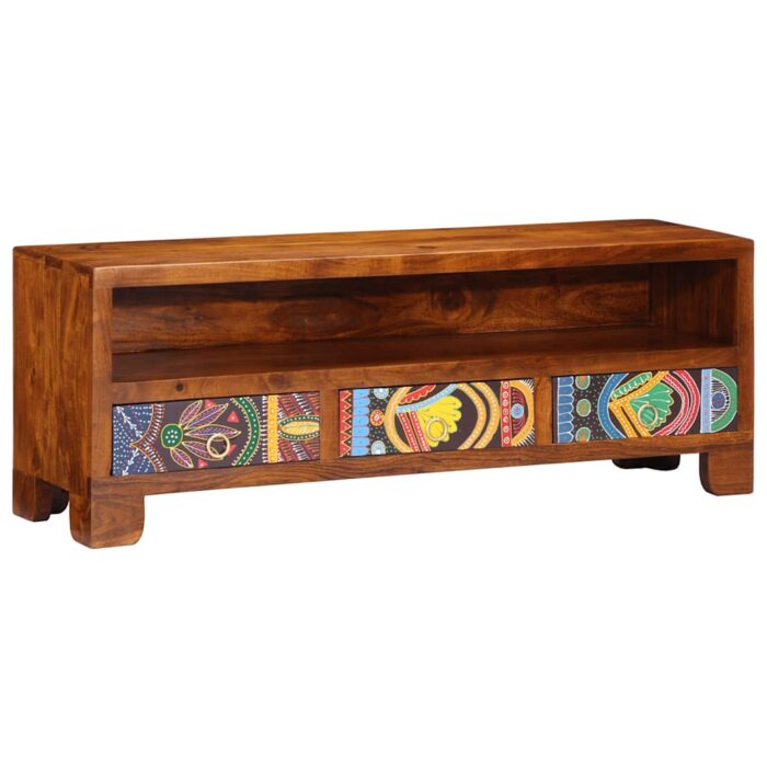 VXL8721158376039_g_en_hd_2.jpg Meuble TV multicolore 110x30x40 bois d'acacia massif – Image 2
