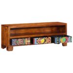 Meuble TV multicolore 110x30x40 bois d'acacia massif – Image 3