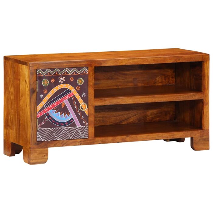 Meuble TV multicolore 90x30x45 bois massif d'acacia – Image 1
