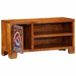 Meuble TV multicolore 90x30x45 bois massif d'acacia – Image 3
