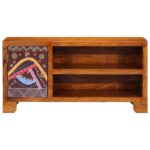 Meuble TV multicolore 90x30x45 bois massif d'acacia – Image 4