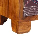 Meuble TV multicolore 90x30x45 bois massif d'acacia – Image 9