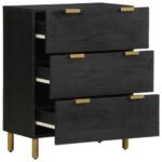 Buffets 2 pcs noir 60x33x75 cm bois d'ingénierie – Image 2