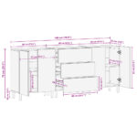 Buffets 3 pcs noir bois d'ingénierie – Image 12