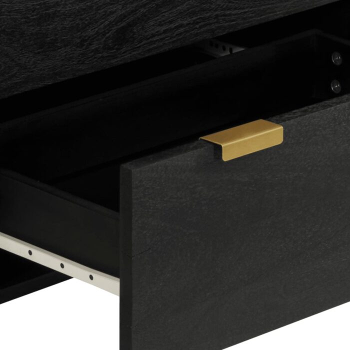 Buffets 3 pcs noir bois d'ingénierie – Image 8