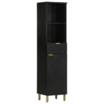 Ensemble de meubles salle de bain 3 pcs noir bois d'ingénierie – Image 3