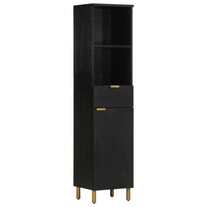 Ensemble de meubles salle de bain 3 pcs noir bois d'ingénierie – Image 3