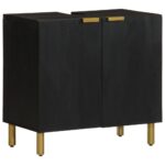 Ensemble de meubles salle de bain 3 pcs noir bois d'ingénierie – Image 4