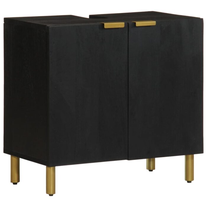 Ensemble de meubles salle de bain 3 pcs noir bois d'ingénierie – Image 4