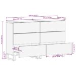 Buffets 2 pcs noir 60x33x75 cm bois massif de manguier – Image 11